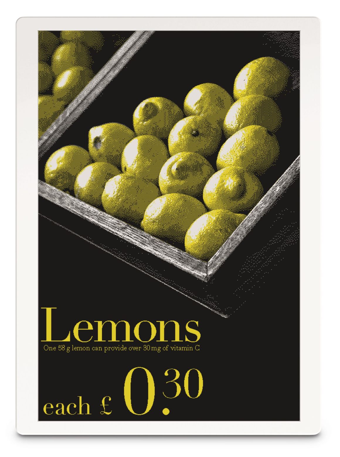 Elektronische Preisauszeichnung von Limonen